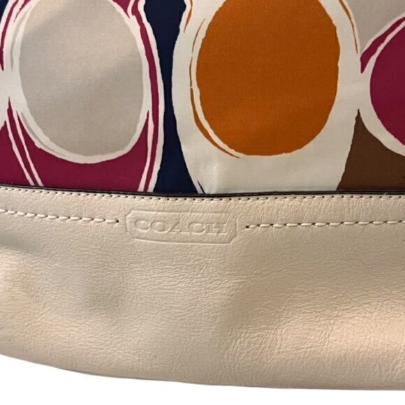 🎉SALE🎉 Coach Multicolor Scarf Print Signature Shoulder Tote Crossbody Bag - Picture 15 of 16